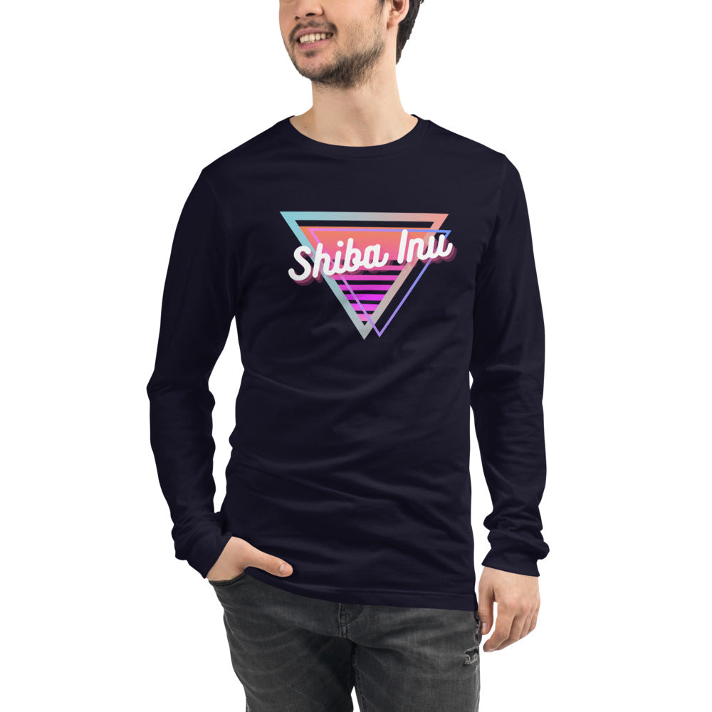 Shiba Inu Neon Triangle Unisex Long Sleeve Tee
