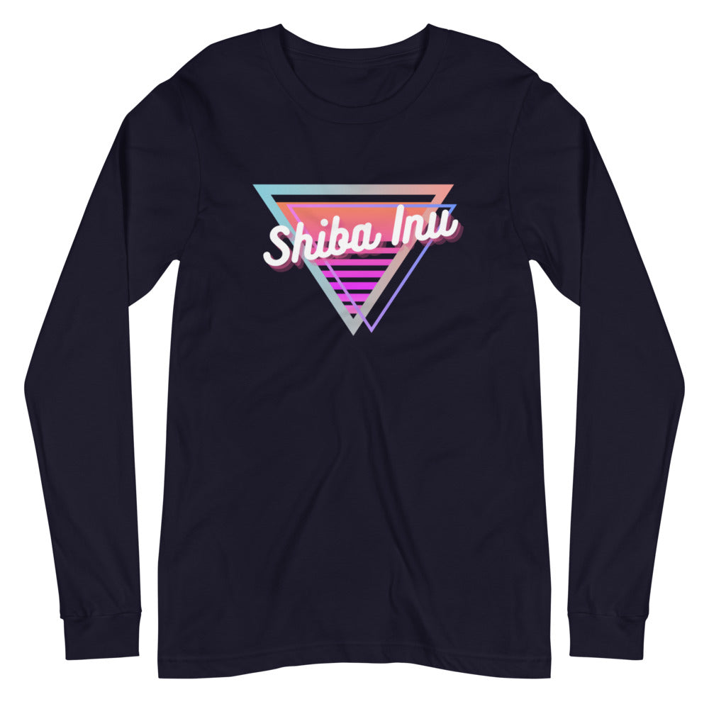 Shiba Inu Neon Triangle Unisex Long Sleeve Tee