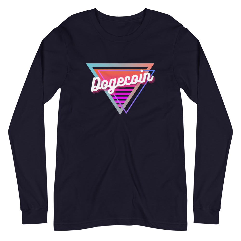 Dogecoin Neon Triangle Unisex Long Sleeve Tee