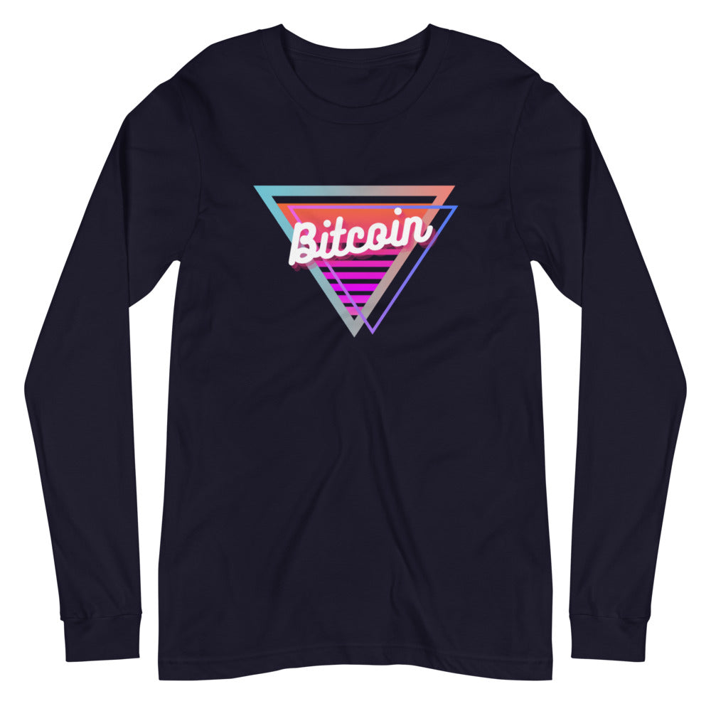 Bitcoin Neon Triangle Unisex Long Sleeve Tee