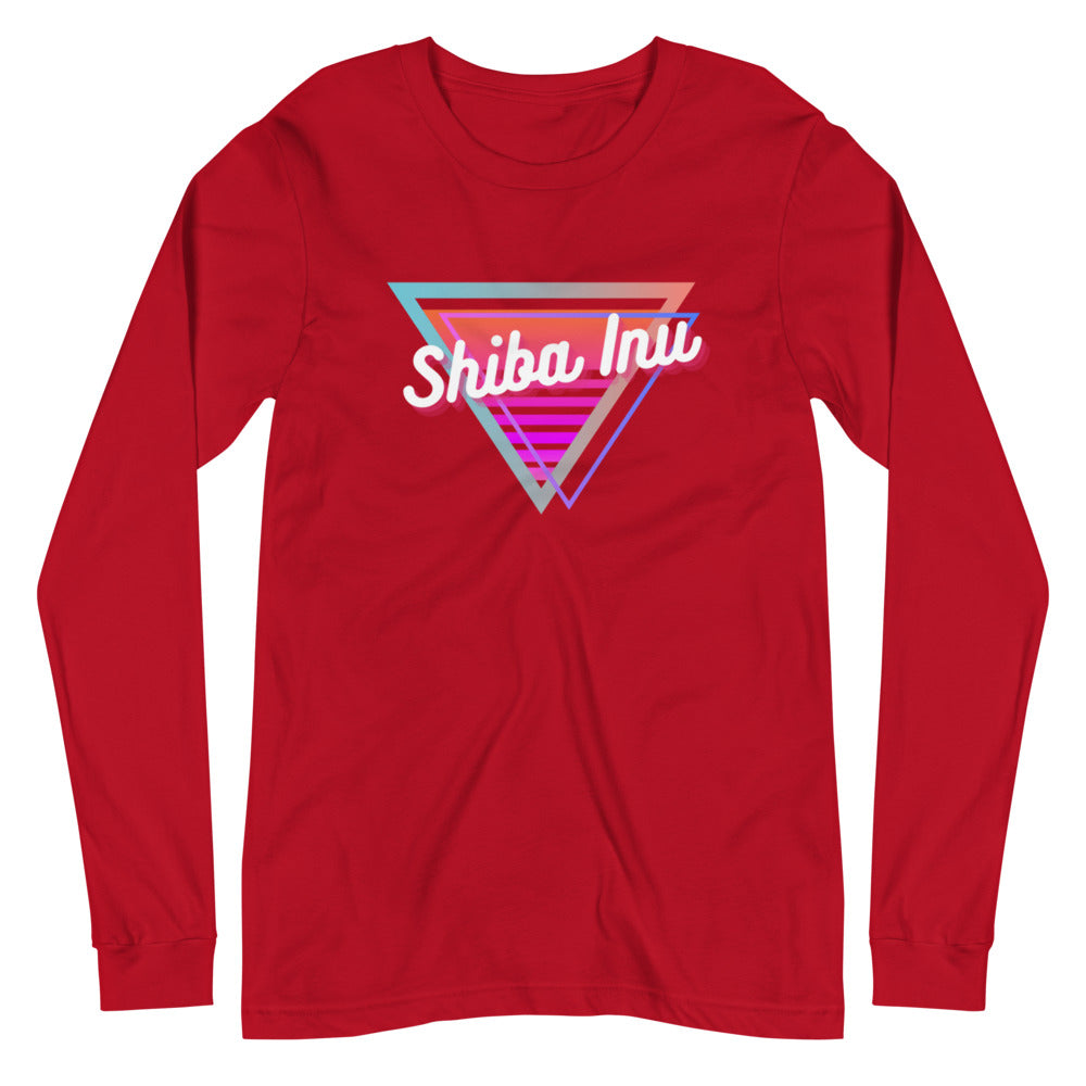 Shiba Inu Neon Triangle Unisex Long Sleeve Tee