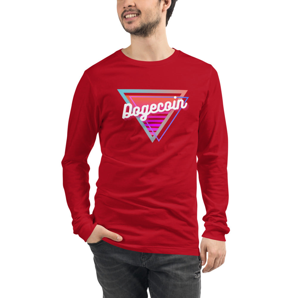 Dogecoin Neon Triangle Unisex Long Sleeve Tee