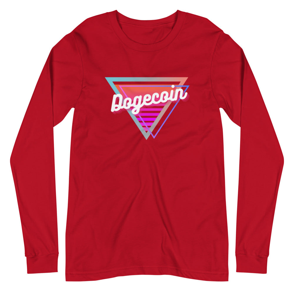 Dogecoin Neon Triangle Unisex Long Sleeve Tee