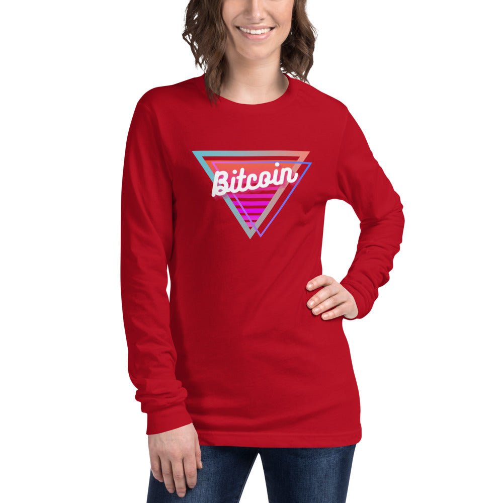 Bitcoin Neon Triangle Unisex Long Sleeve Tee