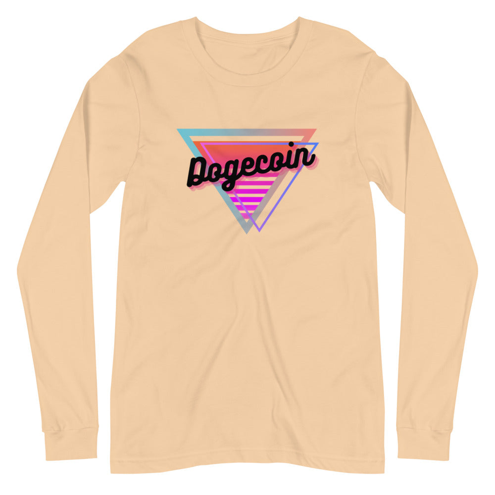 Dogecoin Neon Triangle Unisex Long Sleeve Tee