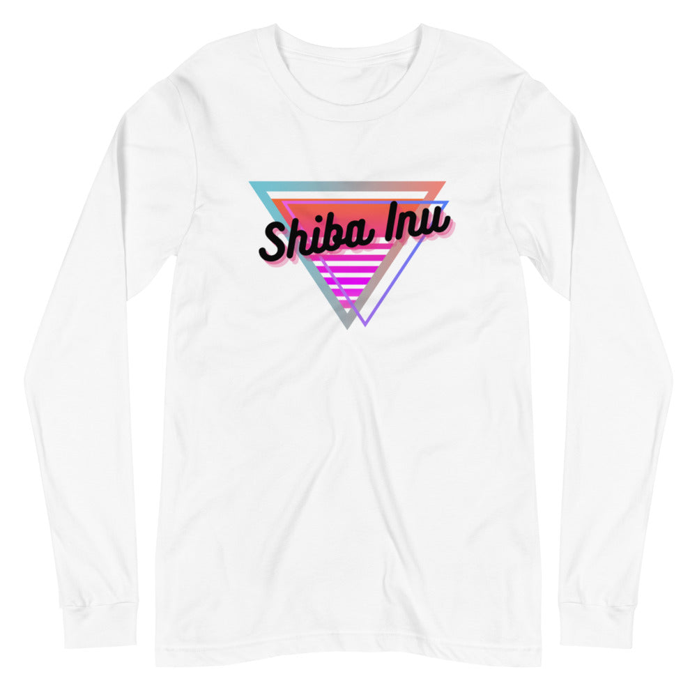 Shiba Inu Neon Triangle Unisex Long Sleeve Tee
