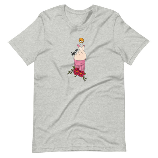 Shiba Inu Finger Heart Short-sleeve unisex t-shirt