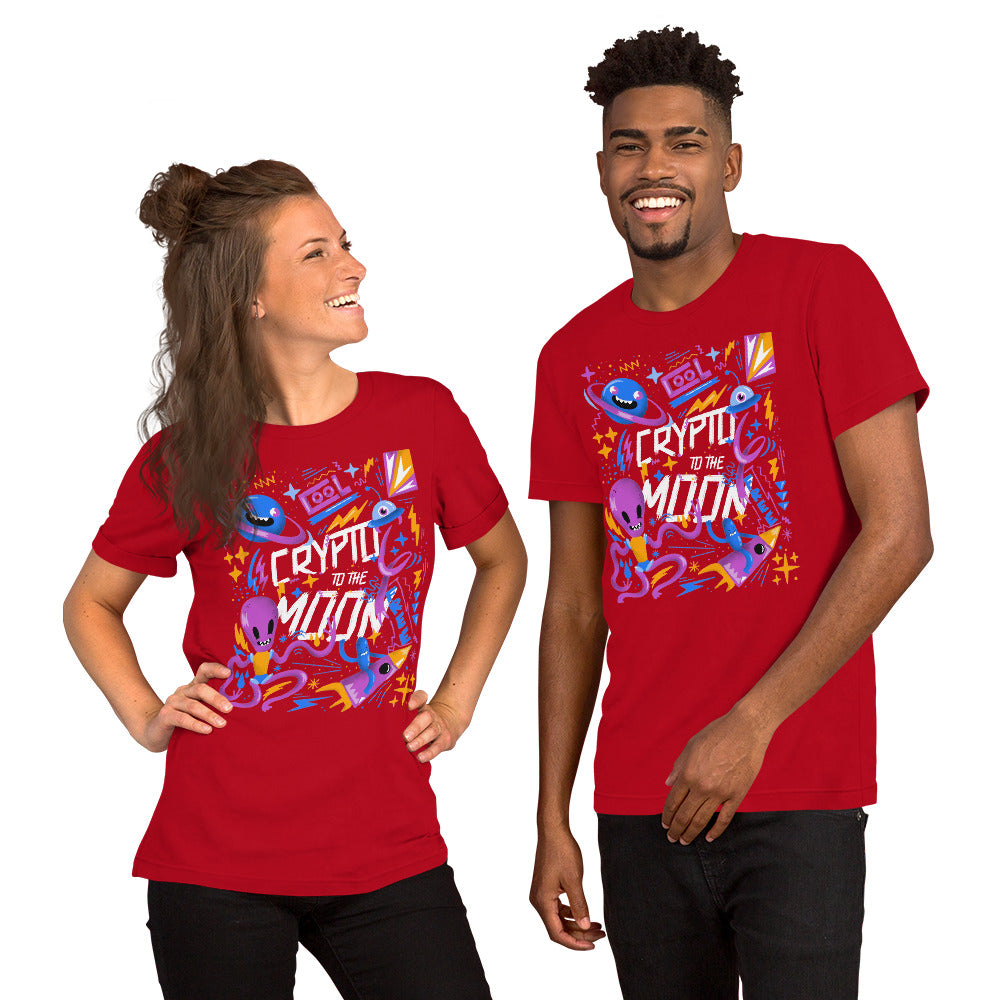 Crypto To The Moon Aliens Unisex t-shirt
