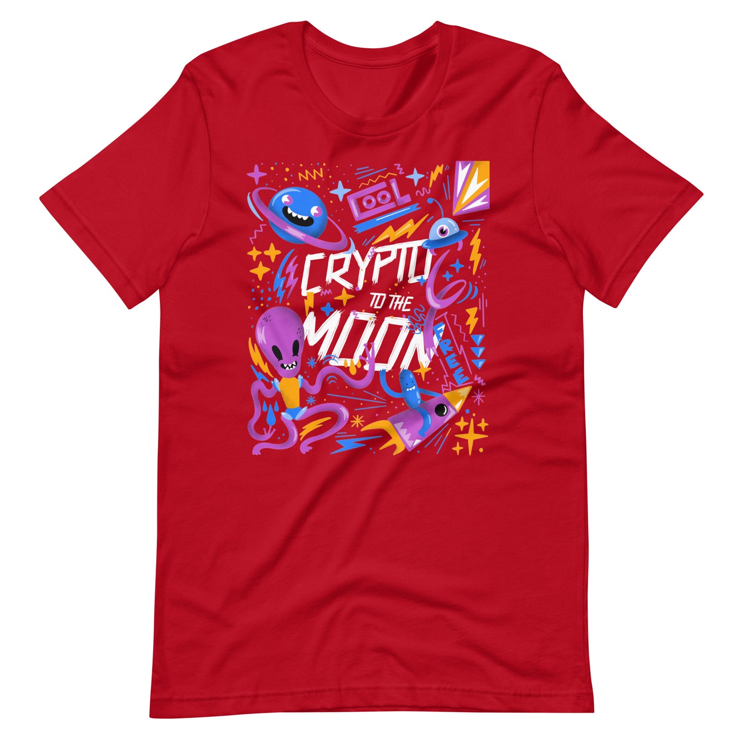 Crypto To The Moon Aliens Unisex t-shirt