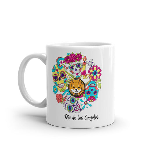Dia De Los Cryptos (Shiba Inu) White glossy mug