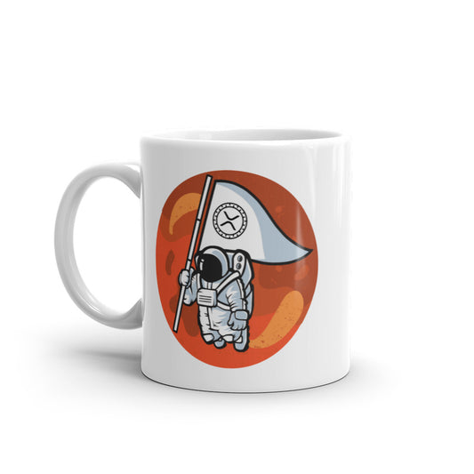 XRP To The Moon White glossy mug