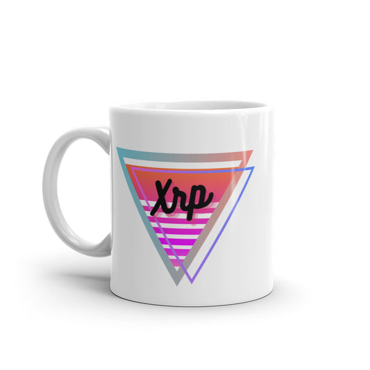 XRP Neon Triangle White glossy mug