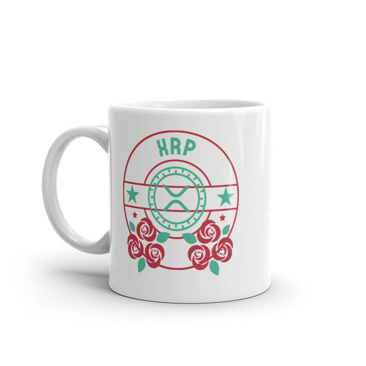 Rosy XRP White glossy mug