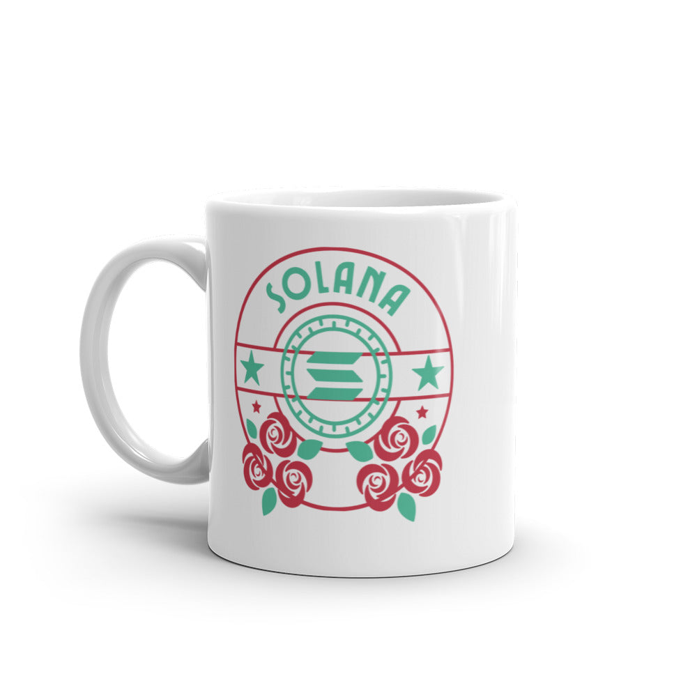 Rosy Solana White glossy mug