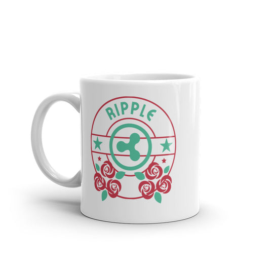 Rosy Ripple White glossy mug