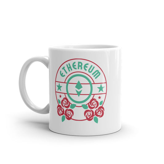 Rosy Ethereum White glossy mug
