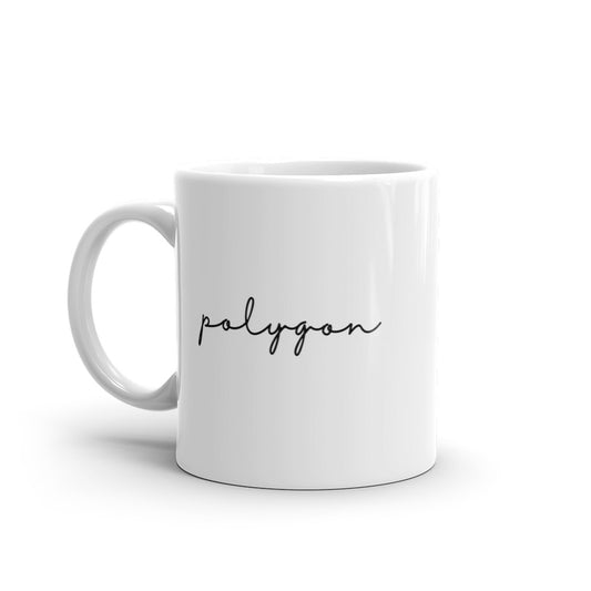 Polygon White glossy mug