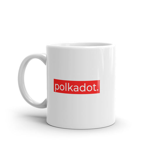 Polkadot Red Stripe White glossy mug