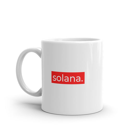 Solana Red Stripe White glossy mug