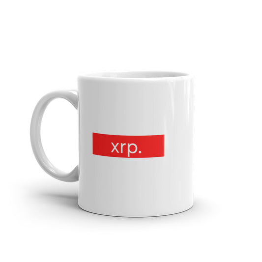 XRP Red Stripe White glossy mug