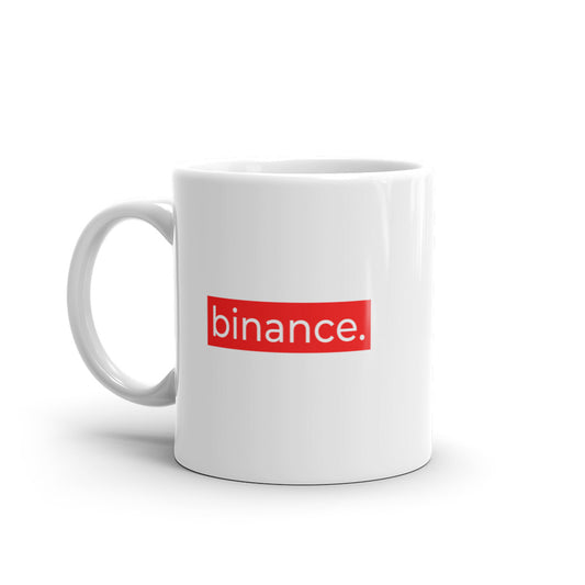 Binance Red Stripe White glossy mug