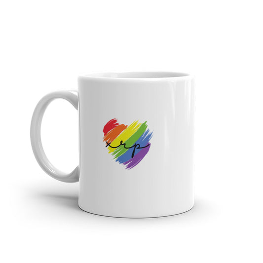 XRP Heart White glossy mug