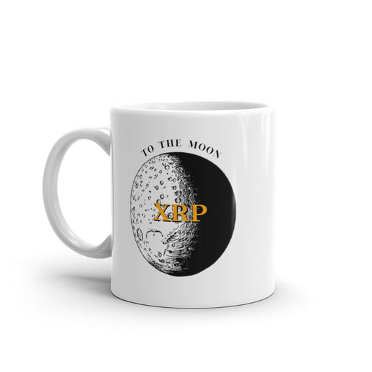 XRP To The Moon White glossy mug
