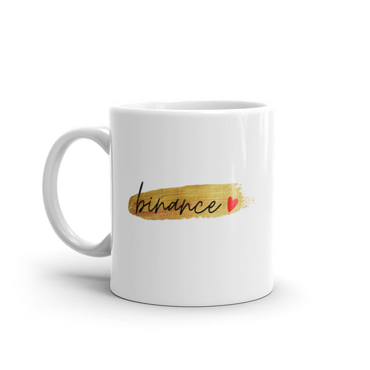 Binance Gold White glossy mug