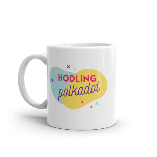 Polkadot Hodling White glossy mug
