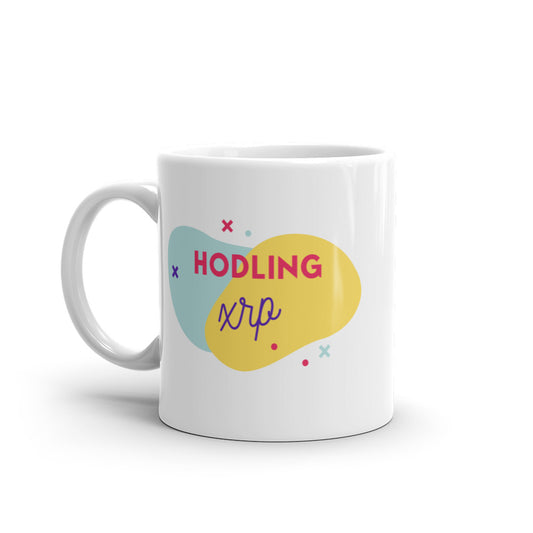 XRP Hodling White glossy mug