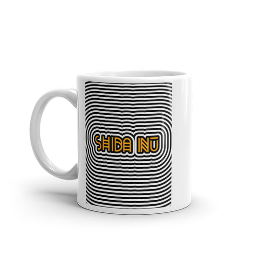 Shiba Inu Abstract White glossy mug