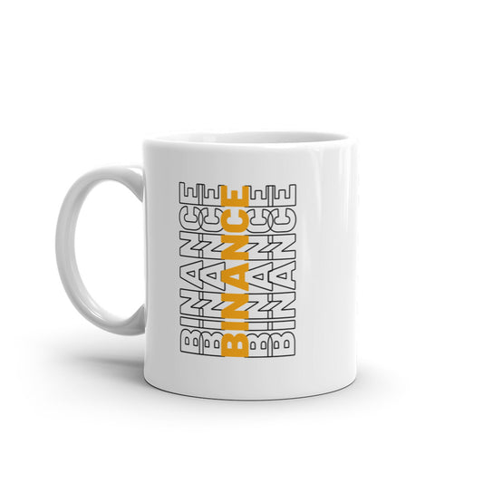 Binance White glossy mug