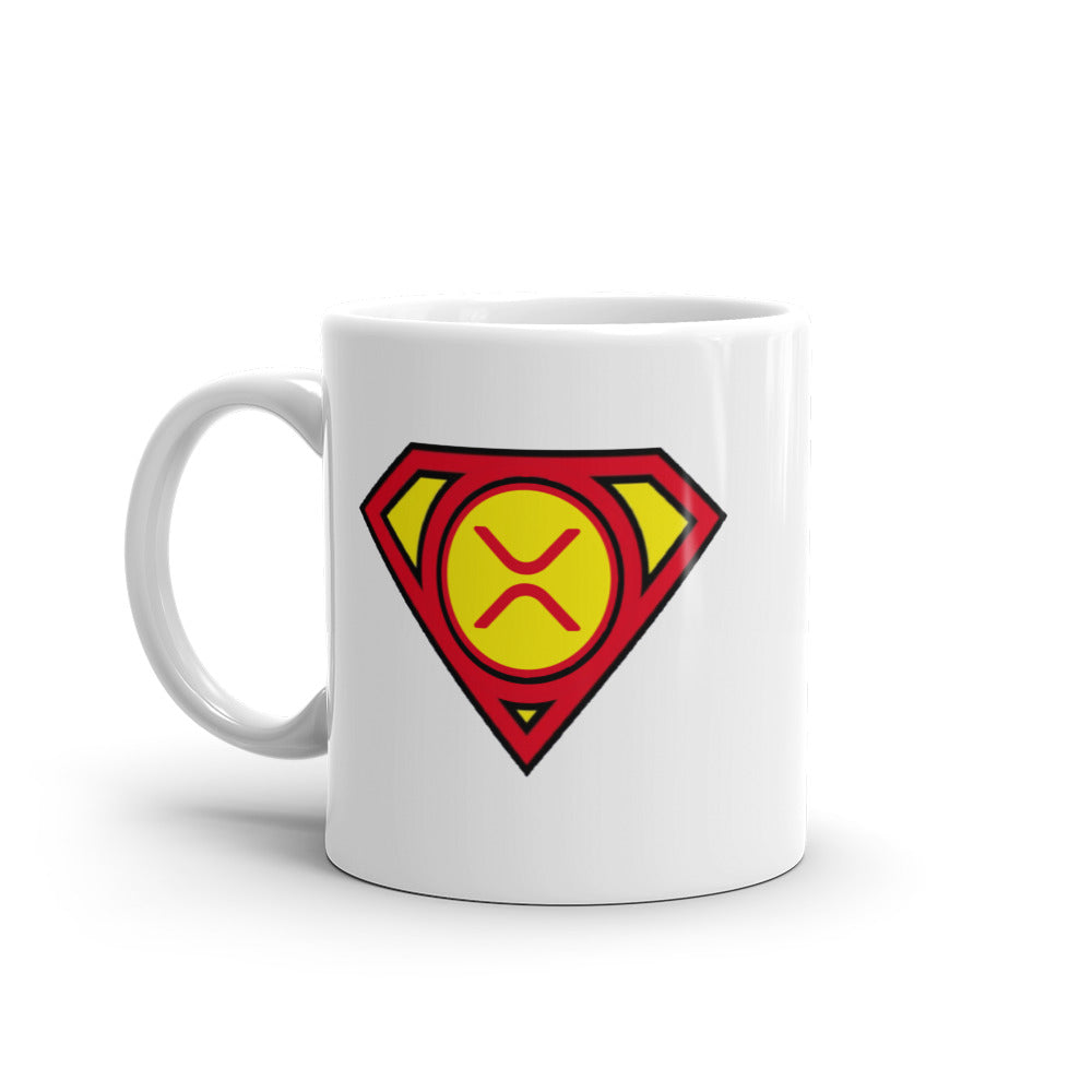 XRP Super Crypto White glossy mug