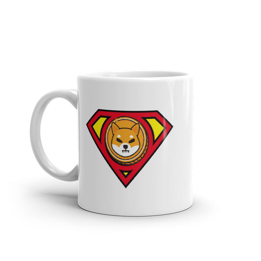 Shiba Inu Super Crypto White glossy mug