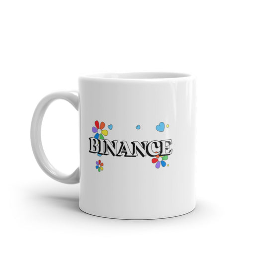 Binance White glossy mug