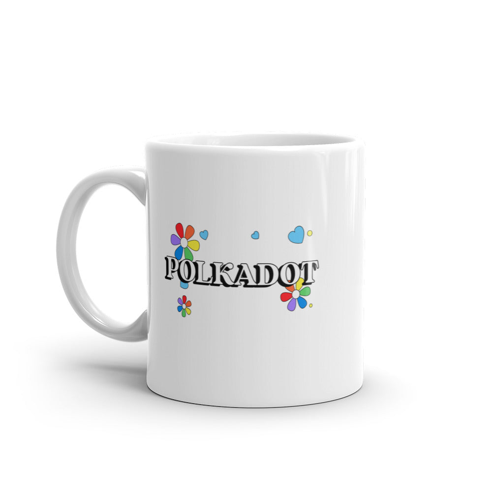 Polkadot White glossy mug
