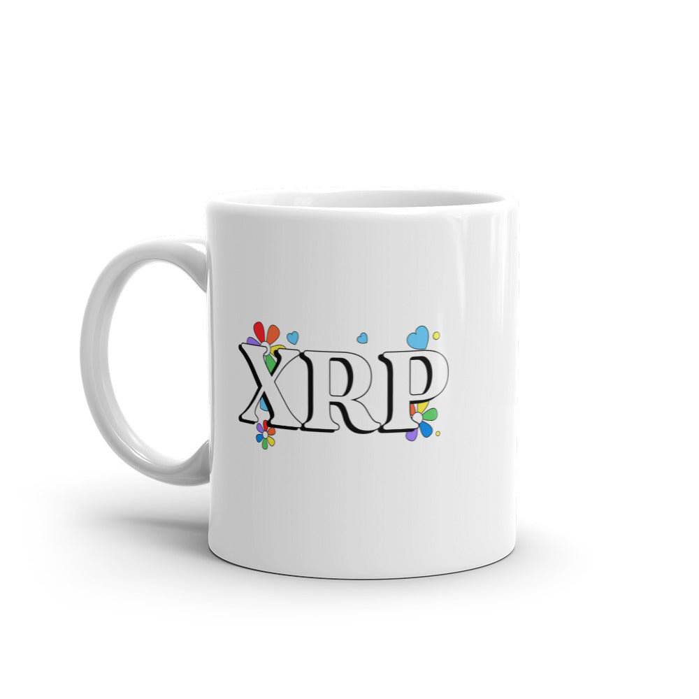XRP White glossy mug
