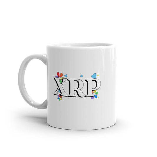 XRP White glossy mug