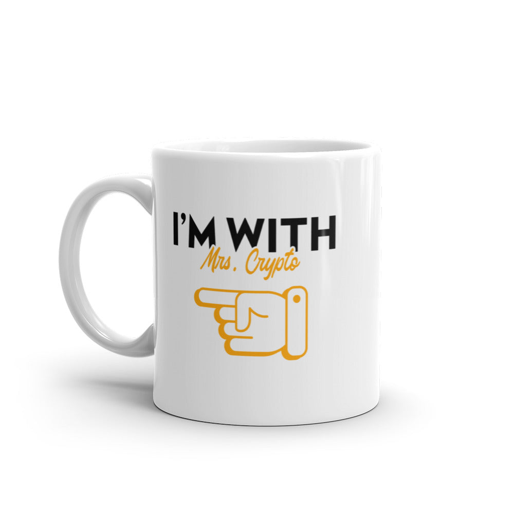 Mrs. Crypto White glossy mug