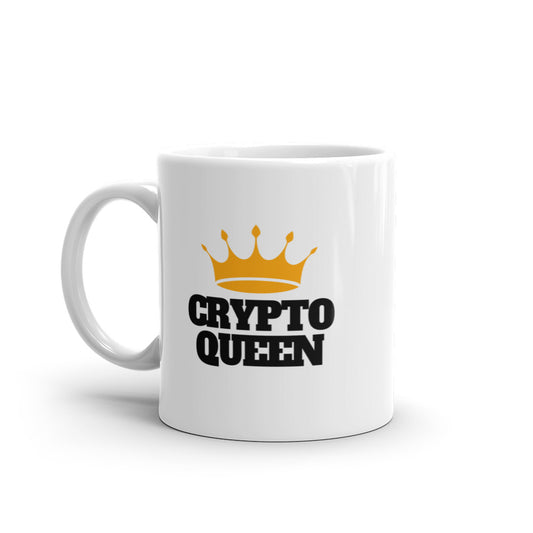 Crypto Queen White glossy mug