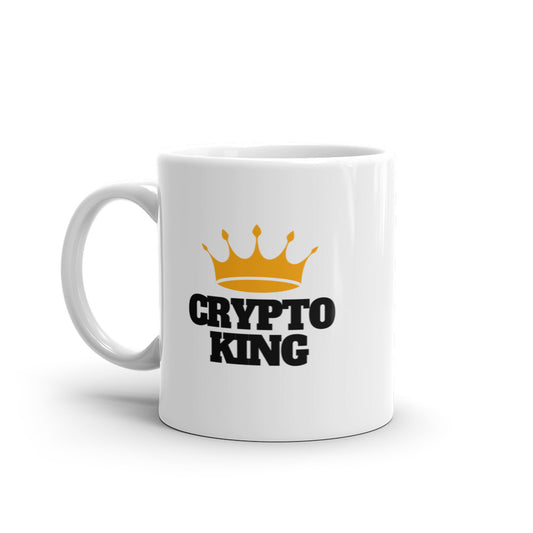Crypto King White glossy mug
