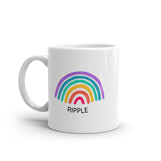 Ripple Rainbow White glossy mug