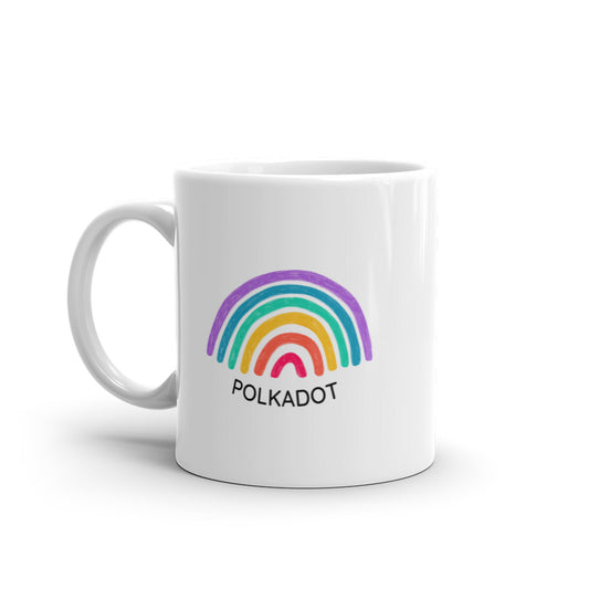 Polkadot Rainbow White glossy mug