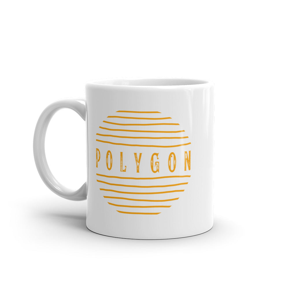 Polygon White glossy mug