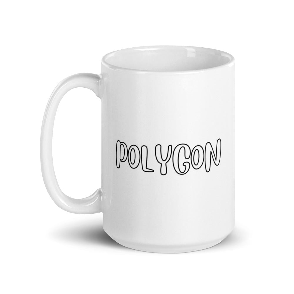 Polygon Clear White glossy mug