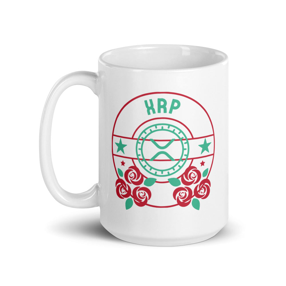 Rosy XRP White glossy mug
