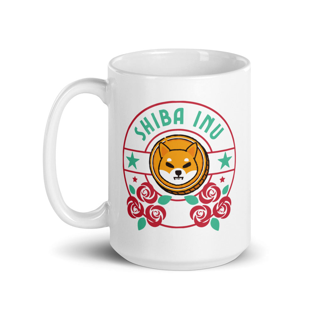 Rosy Shiba Inu White glossy mug
