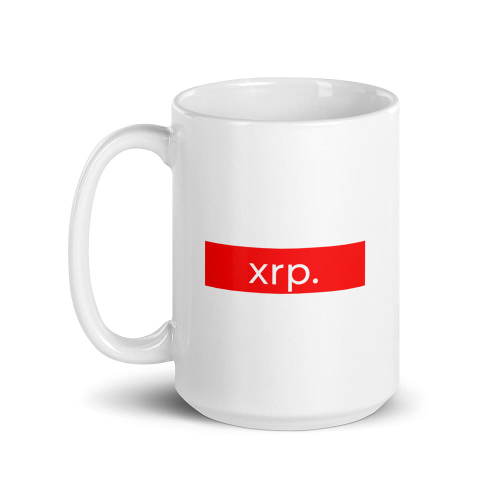 XRP Red Stripe White glossy mug