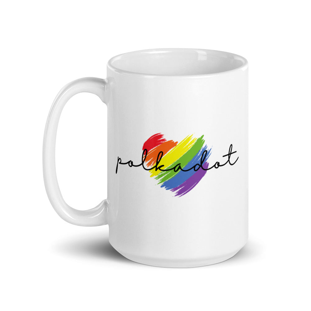 Polkadot Heart White glossy mug