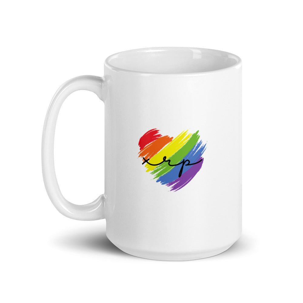 XRP Heart White glossy mug